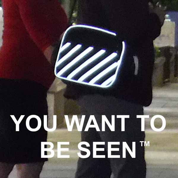 You want to be seen, with the ReflectSafe messenger bag